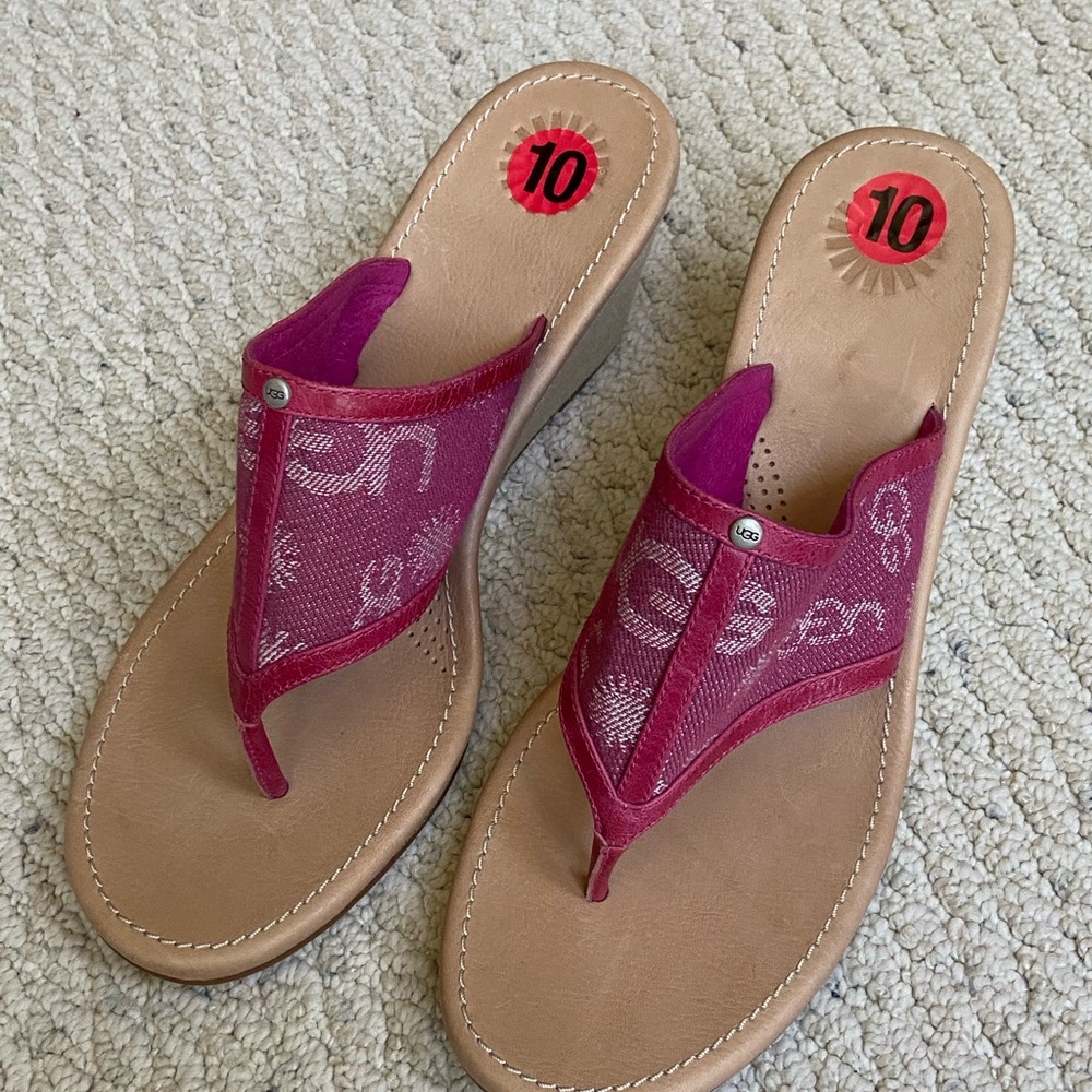 Ugg Pink Logo Sandals